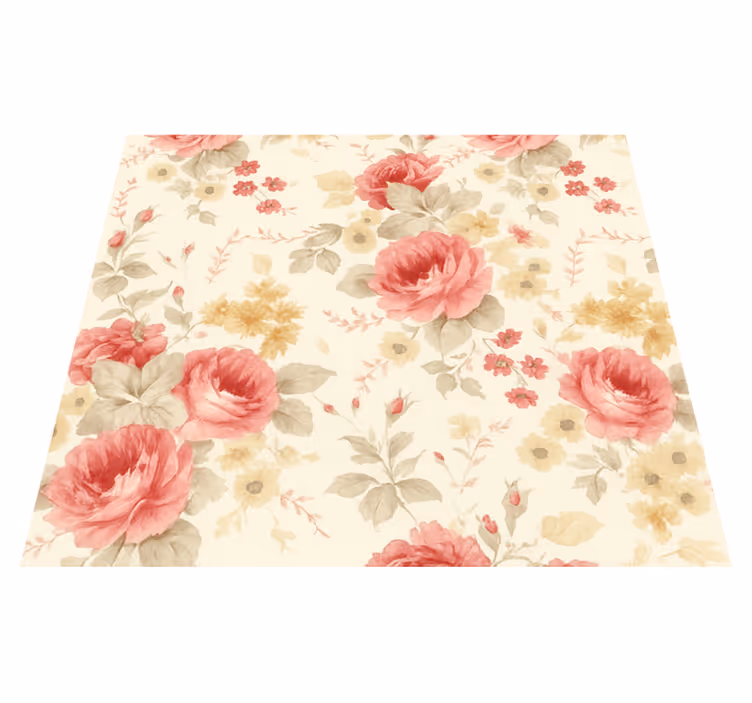 Bedroom vinyl rug with romantic floral pattern - TenStickers