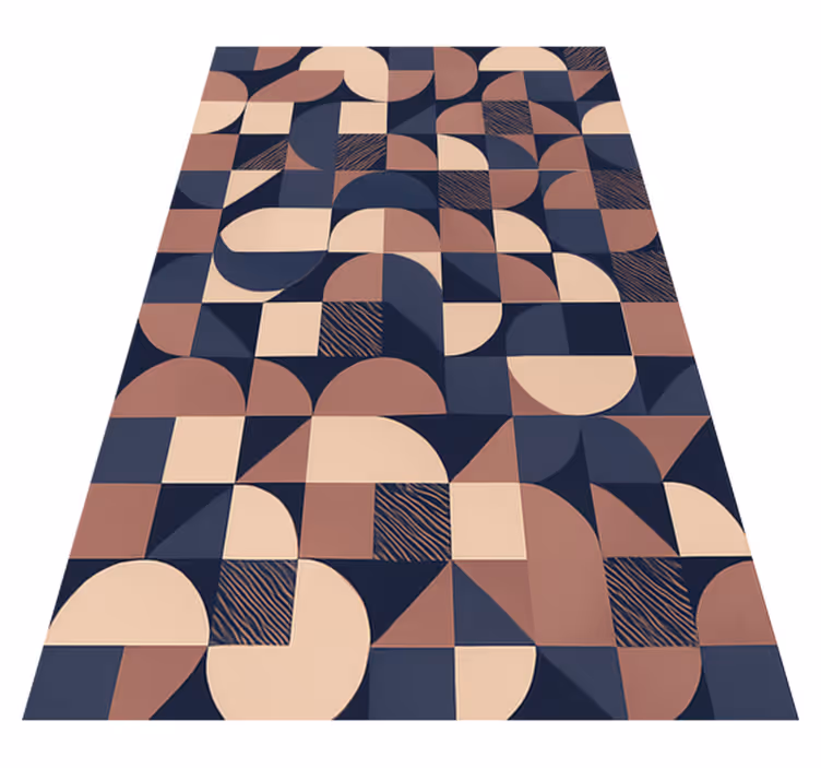 Bedroom vinyl rug abstract purple geometric design - TenStickers