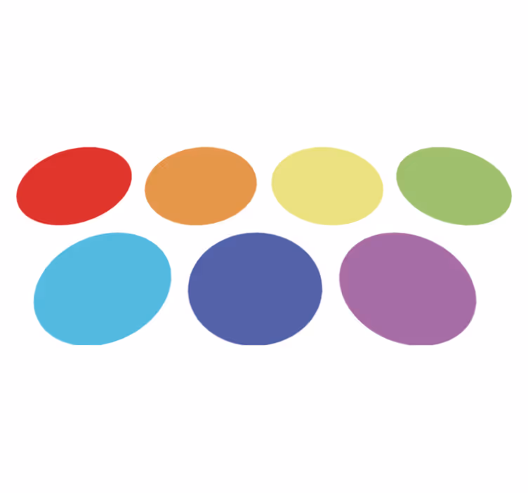 Geometric vinyl rug in vibrant rainbow dots - TenStickers