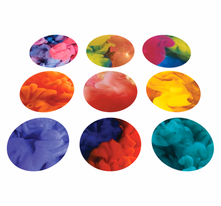 Geometric vinyl rug colorful smoke stickers set - TenStickers