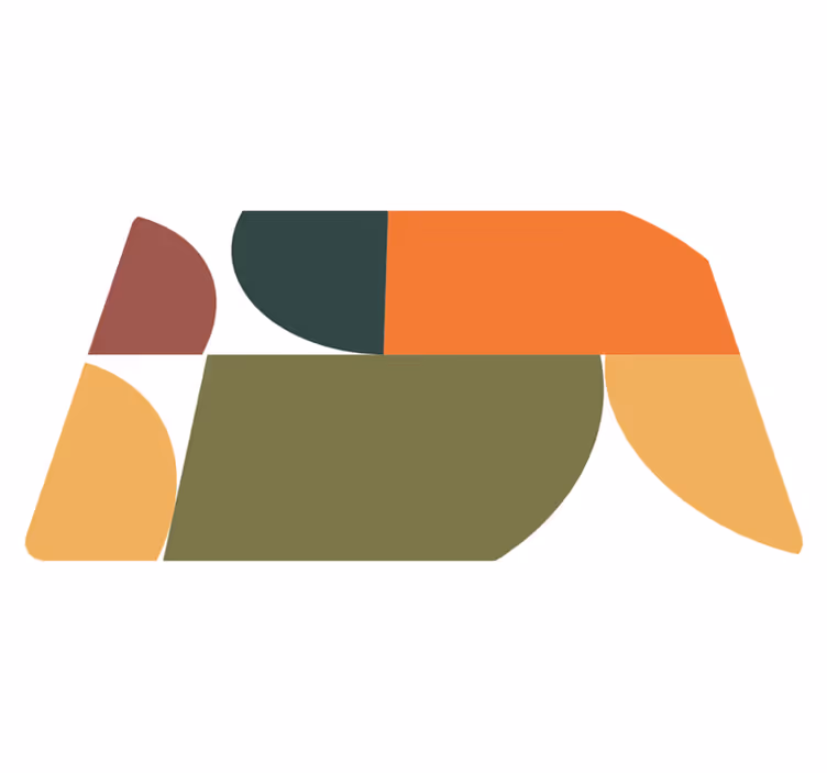 Geometric vinyl rug in abstract geometric style - TenStickers