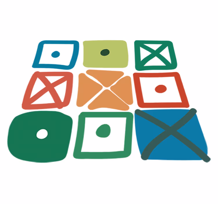 Geometric vinyl rug with assorted square patterns - TenStickers
