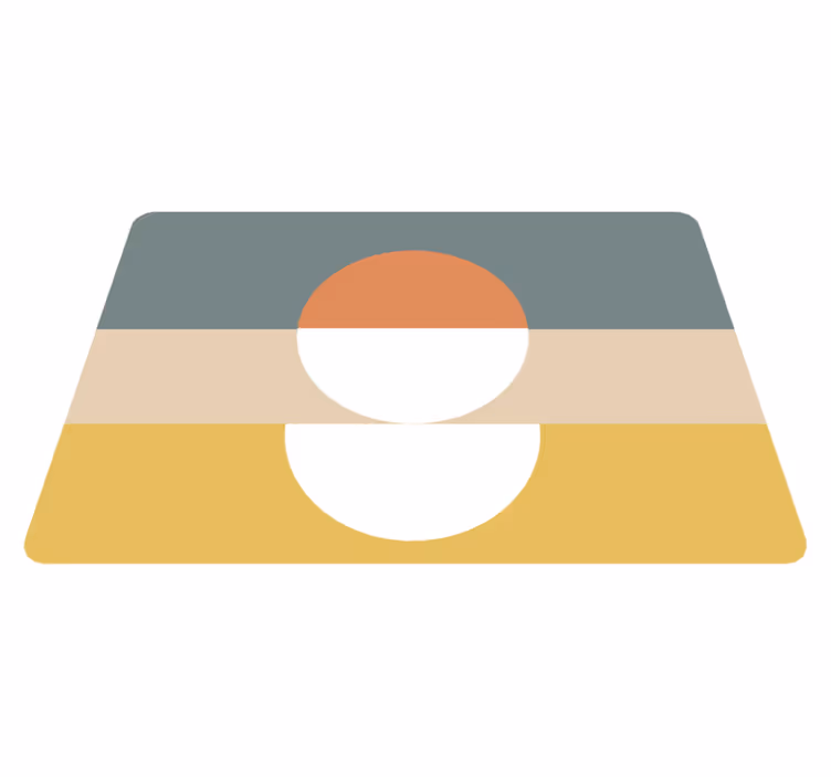 Geometric vinyl rug with striped circle flag design - TenStickers