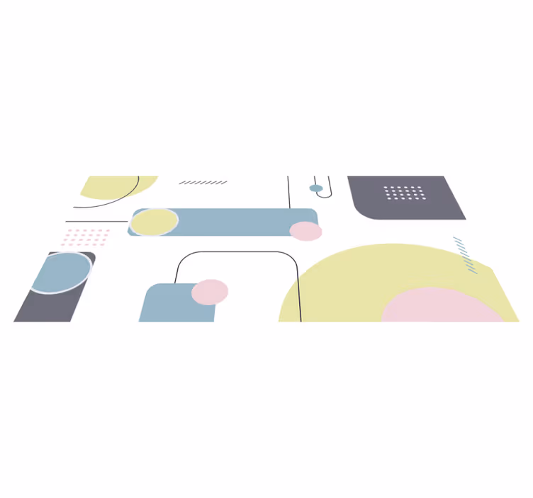 Geometric vinyl rug with pastel geometric design - TenStickers