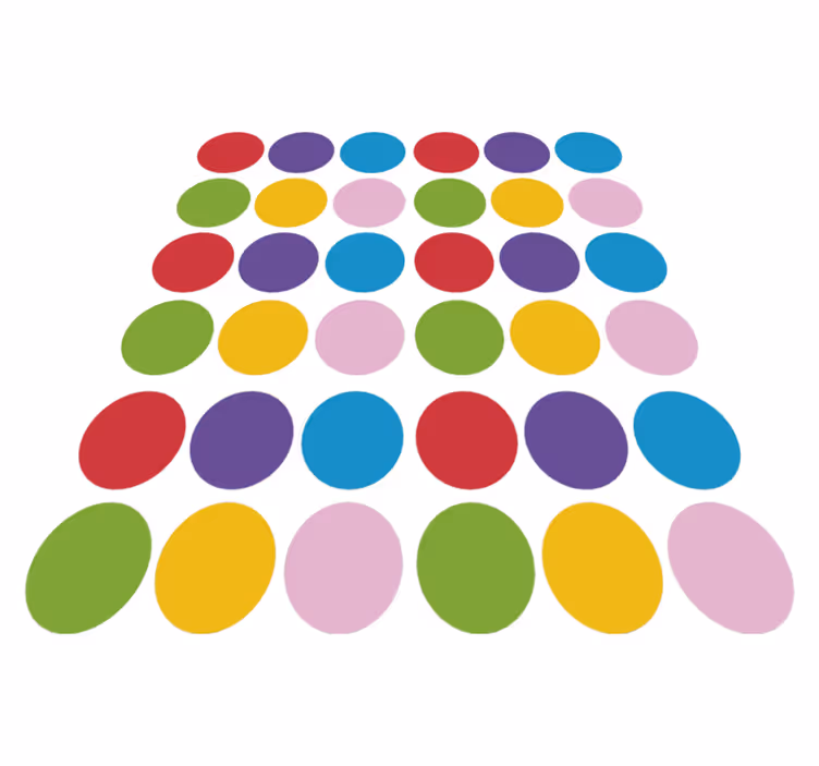Geometric vinyl rug with colorful circle design - TenStickers