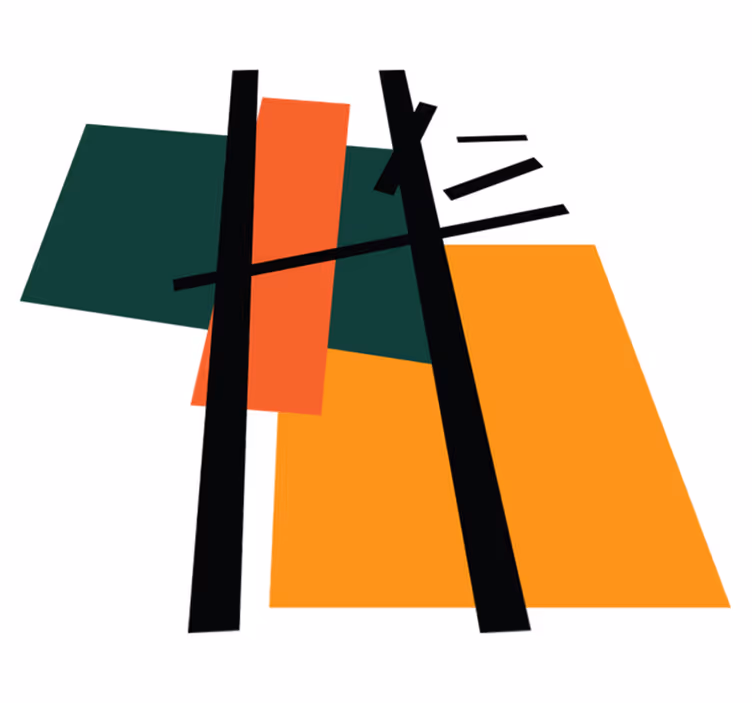 Geometric vinyl rug in abstract color blocks - TenStickers