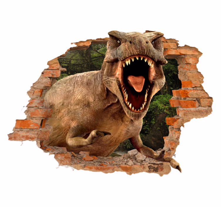 Kids vinyl rug featuring a 3d t-rex design - TenStickers
