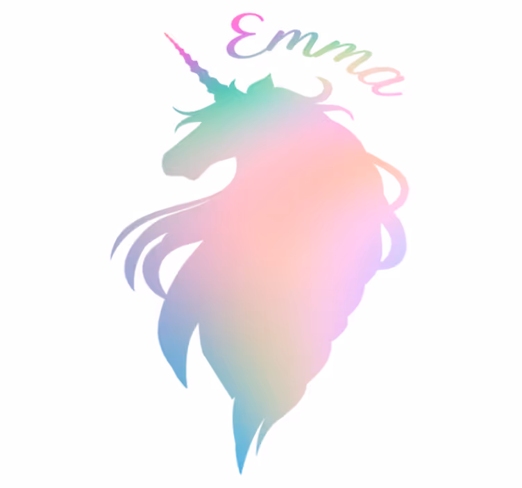 Kids vinyl rug customizable unicorn silhouette - TenStickers