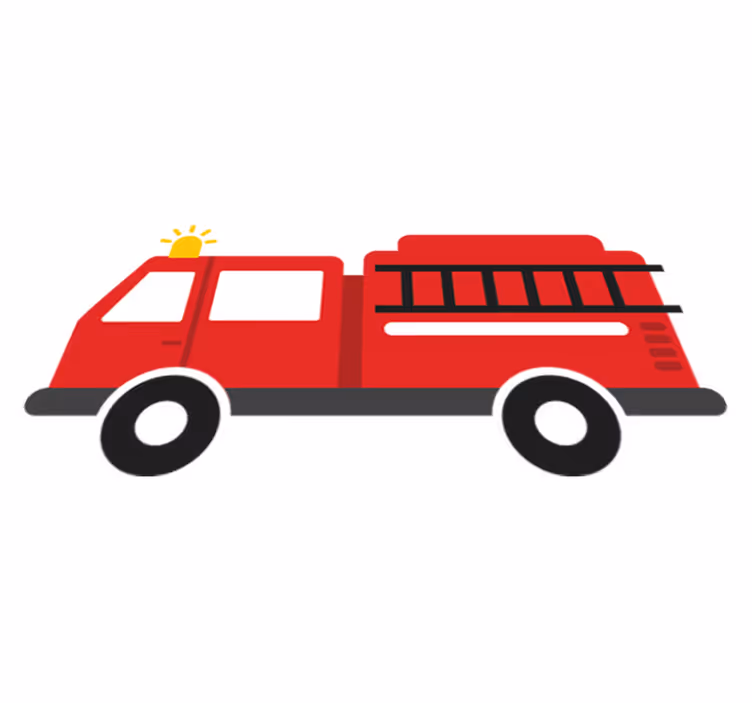 Kids vinyl rug firefighter truck design - TenStickers