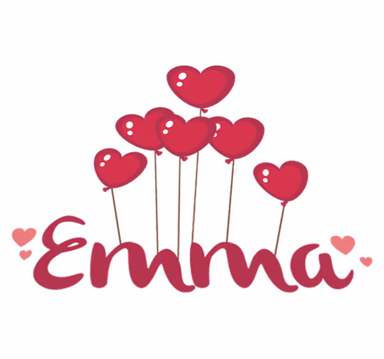 Kids vinyl rug heart balloons with name - TenStickers