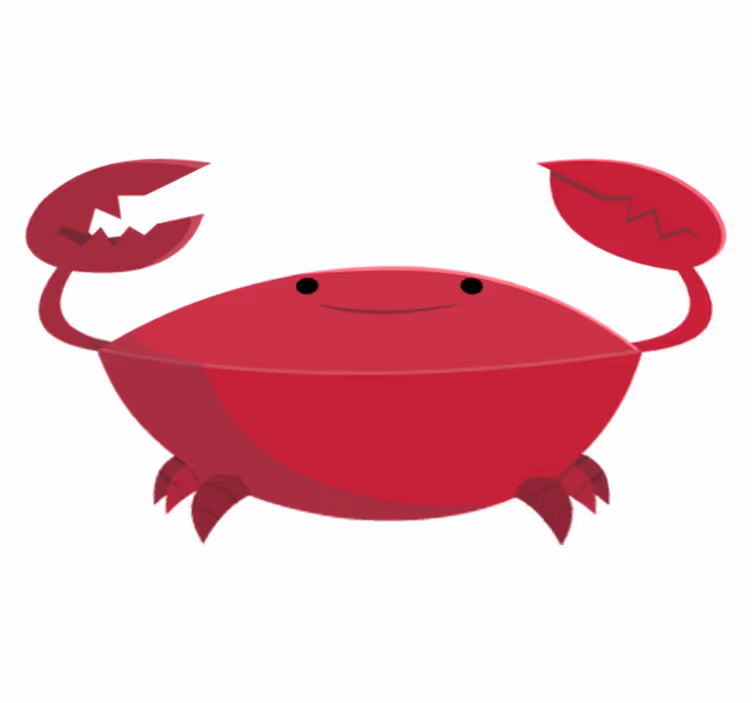 Kids vinyl rug with red smiling crab design - TenStickers