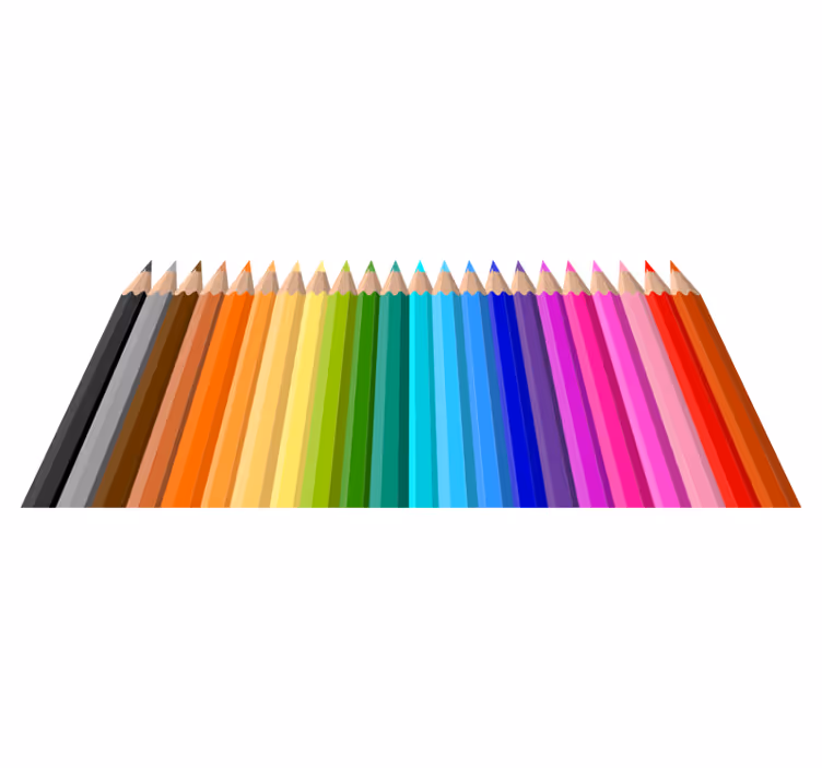 Kids vinyl rug with color pencil border - TenStickers