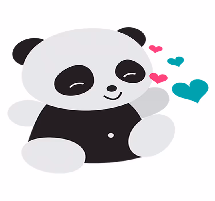 Kids vinyl rug with cute panda bear design - TenStickers
