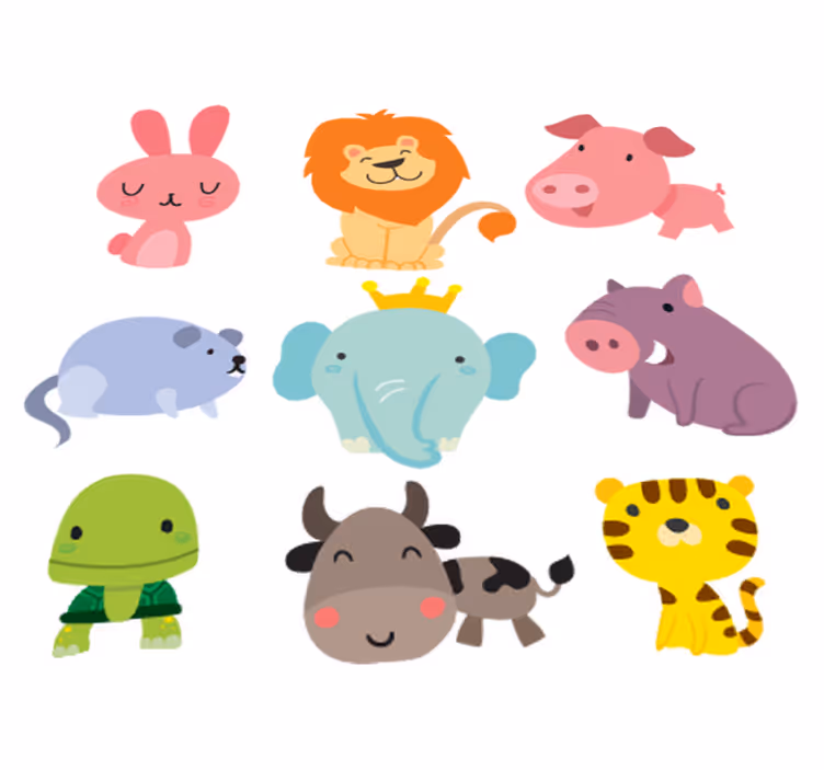 Kids vinyl rug animal stickers - TenStickers