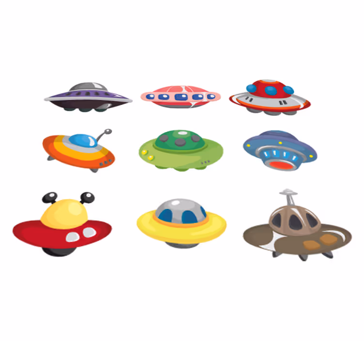 Kids vinyl rug ufo collection stickers - TenStickers