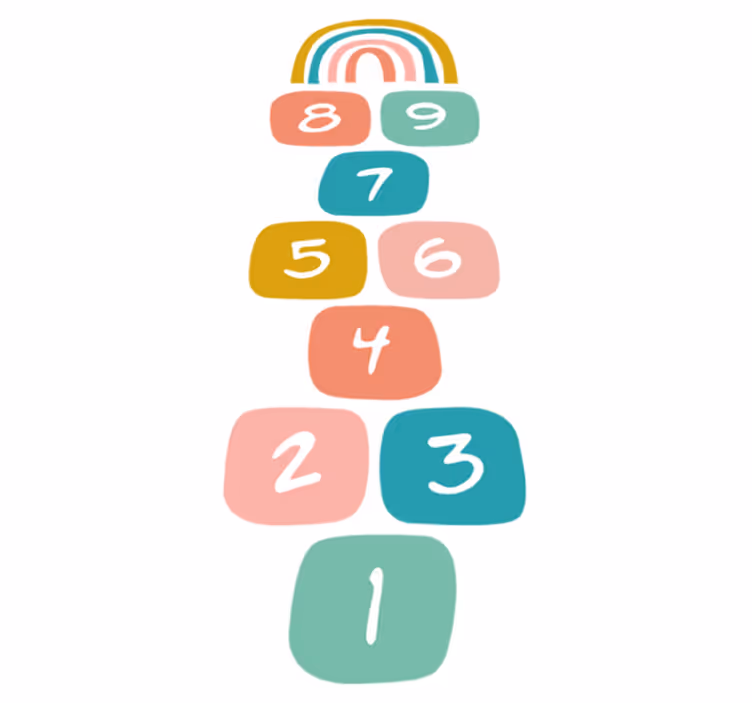 Kids vinyl rug hopscotch with rainbow - TenStickers