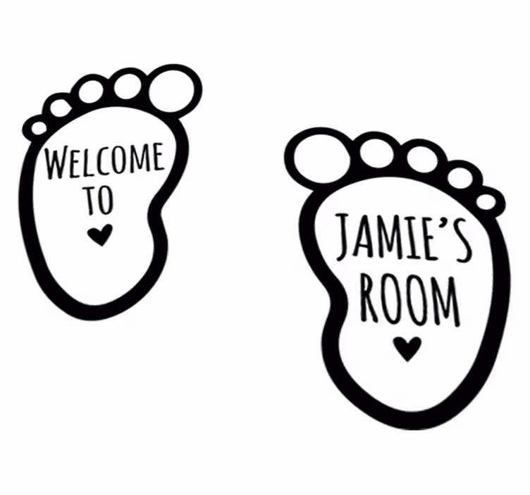 Kids vinyl rug personalized with baby's name - TenStickers
