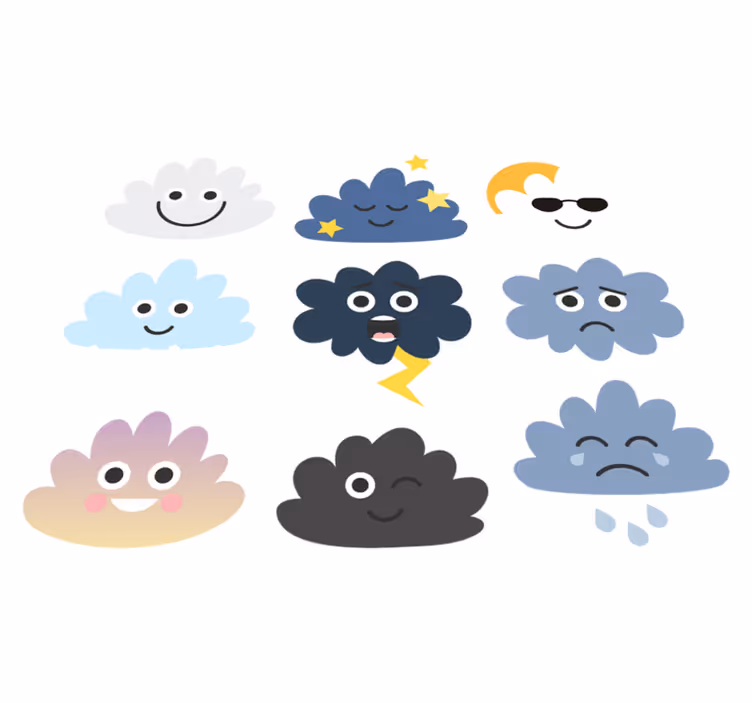 Kids vinyl rug smiling cloud design - TenStickers