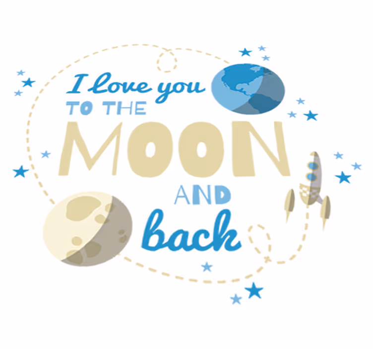 Kids vinyl rug love you to the moon and back - TenStickers