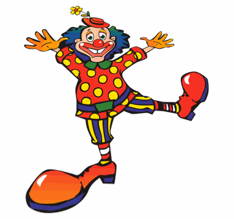 Kids vinyl rug dancing colorful clown - TenStickers