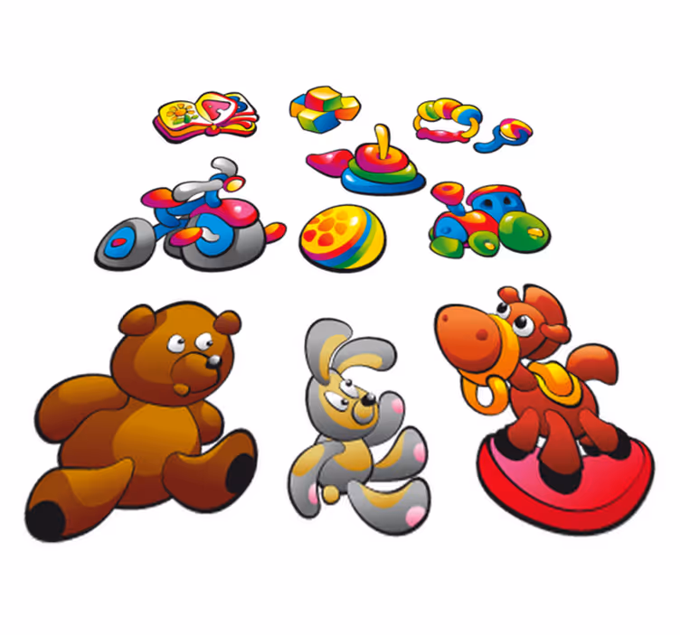 Kids vinyl rug toy collection sticker - TenStickers