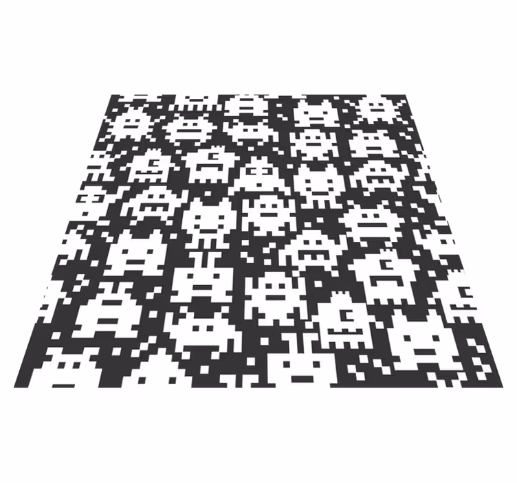 Kids vinyl rug featuring video game monsters - TenStickers
