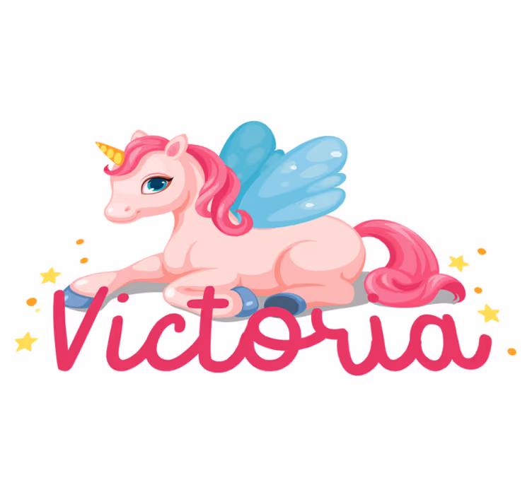 Funny pink happy unicorn kids vinyl rug - TenStickers
