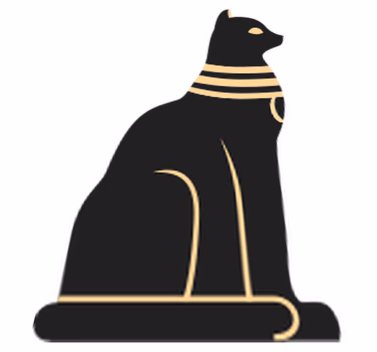 Bedroom vinyl rug egyptian cat design - TenStickers