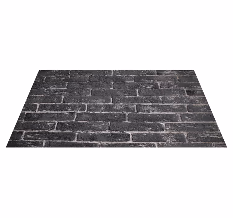 Bedroom vinyl rug with grey stone brick design - TenStickers