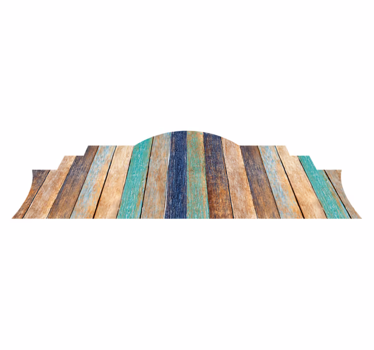 Bedroom vinyl rug with brown wood planks pattern - TenStickers