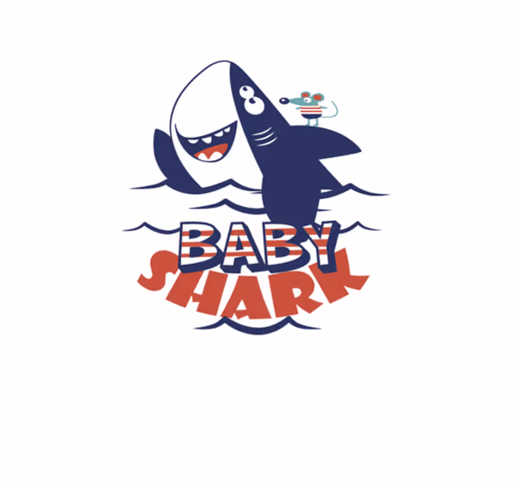 Kids vinyl rug baby shark - TenStickers