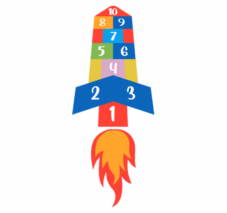Gaming vinyl rug rocket hopscotch - TenStickers