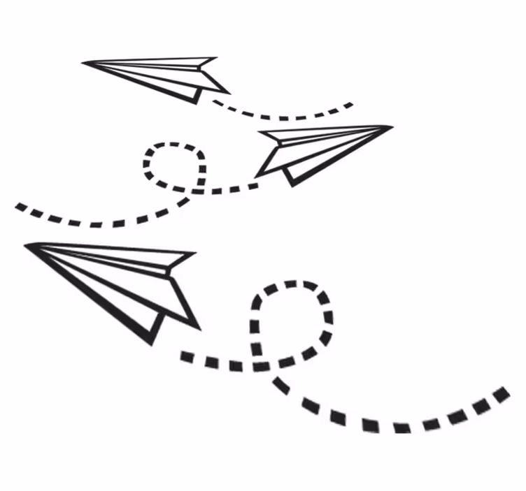 Gaming vinyl rug paper airplane decor - TenStickers
