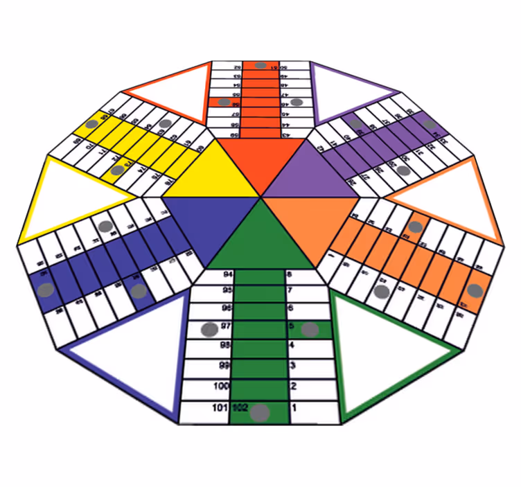 Gaming vinyl rug geometric parchis board sticker - TenStickers