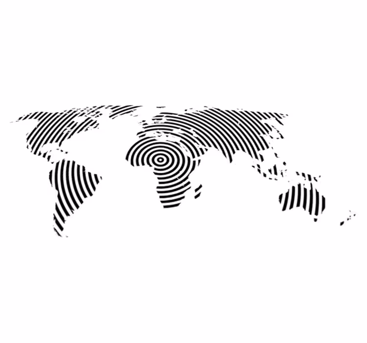 Concentric texture world map vinyl rug - TenStickers
