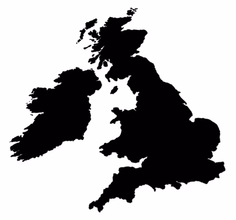 World map vinyl rug in monochrome england design - TenStickers