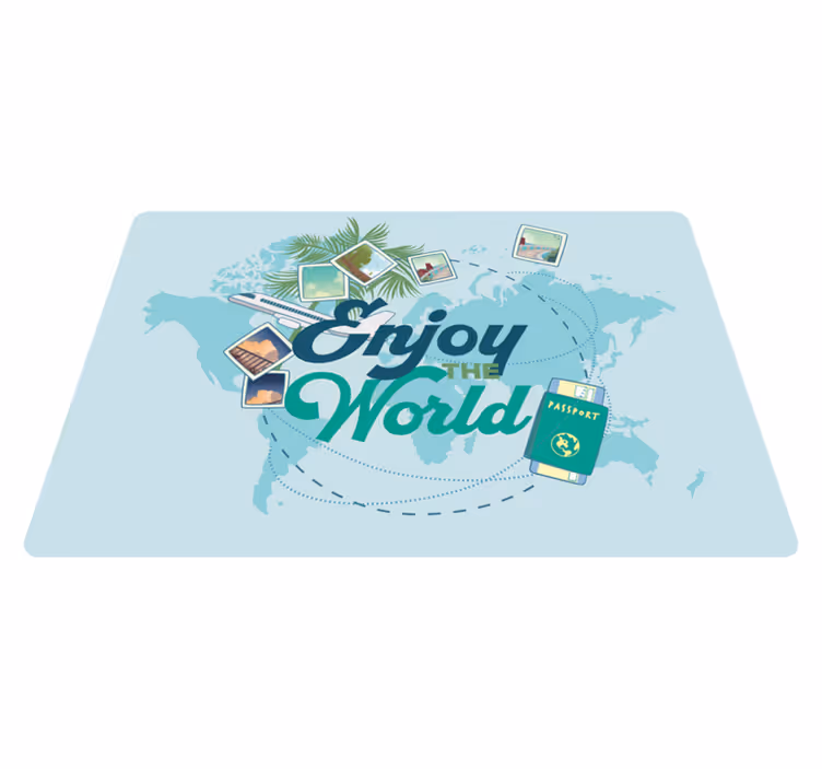 World map vinyl rug explore the globe - TenStickers