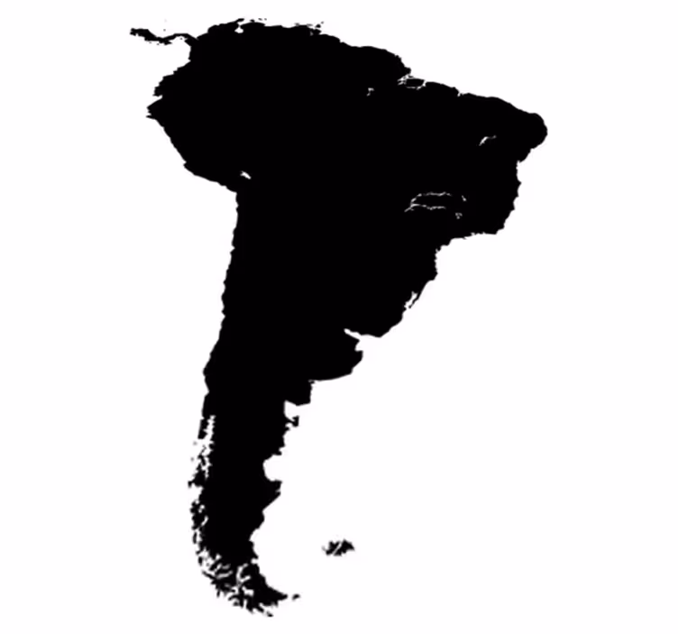World map vinyl rug south america shape - TenStickers