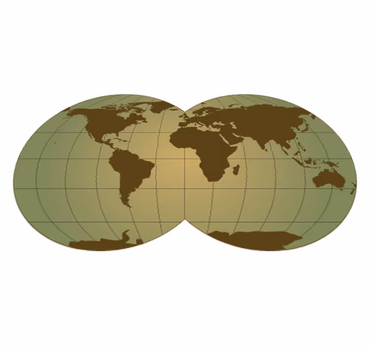 World map vinyl rug with green sphere design - TenStickers