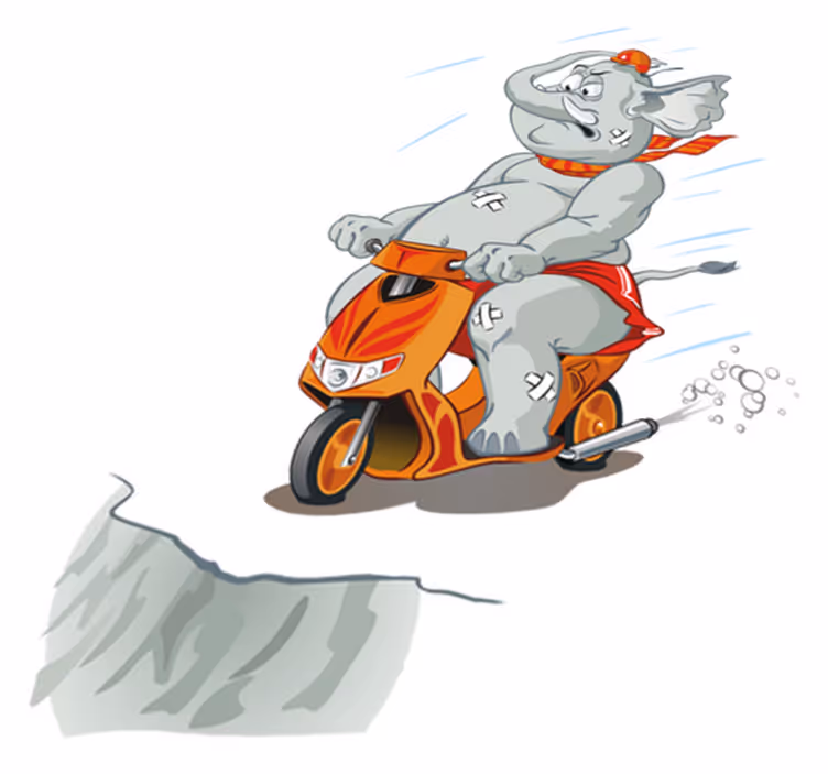 Kids vinyl rug elephant on a motorcycle - TenStickers