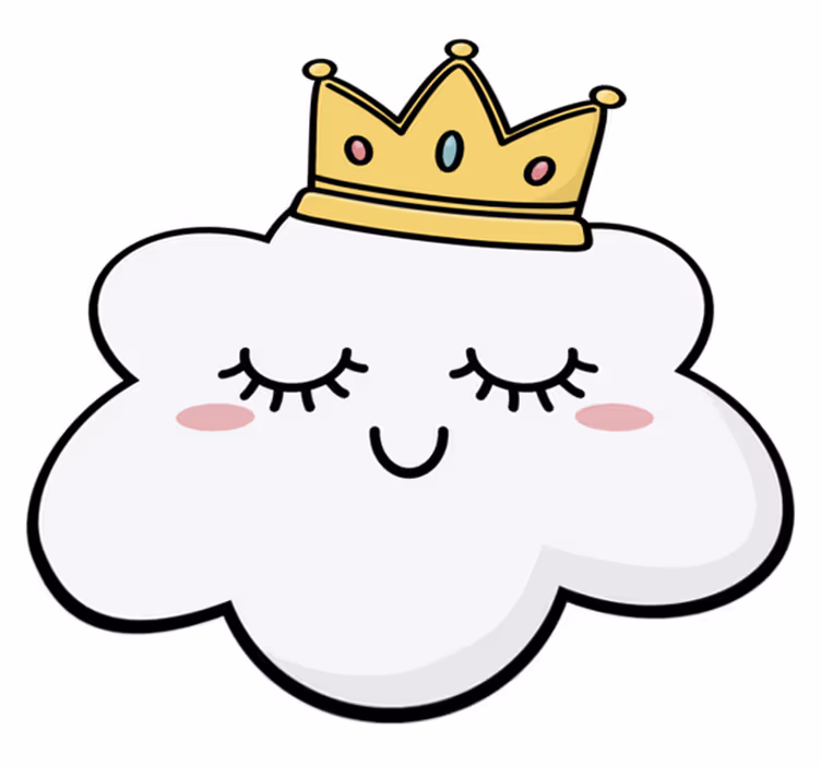 Kids vinyl rug crowned clouds - TenStickers