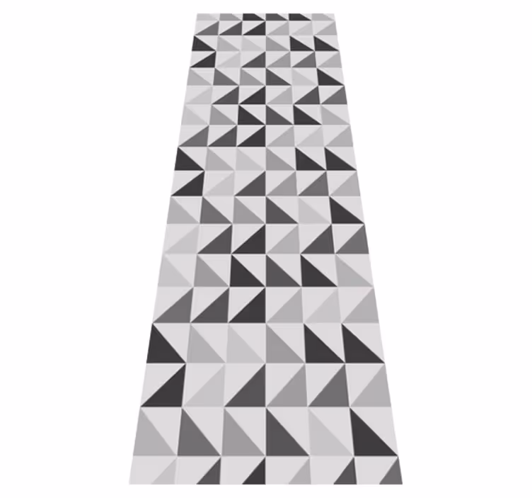 Bathroom vinyl rug with geometric triangles design - TenStickers