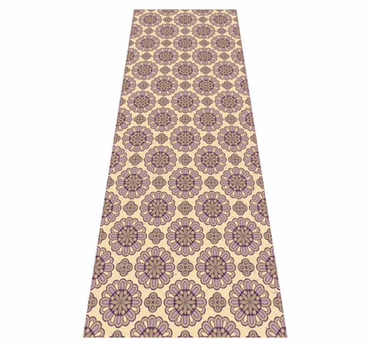 Bathroom vinyl rug in purple ethnic mandala style - TenStickers