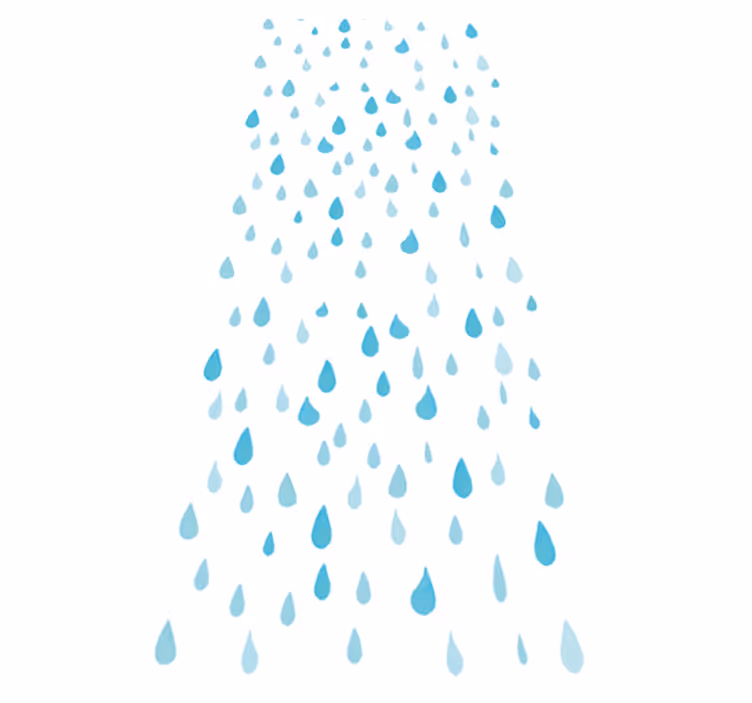 Blue watercolor water drops bathroom vinyl rug - TenStickers