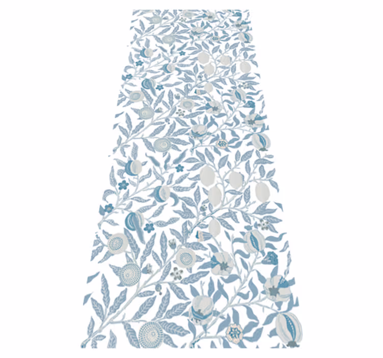 Bathroom vinyl rug in blue flowers victorian style - TenStickers