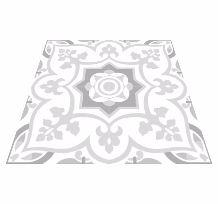 Bathroom vinyl rug in gray moroccan tile design - TenStickers