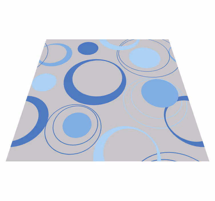 Bathroom vinyl rug in soft blue bubbles - TenStickers