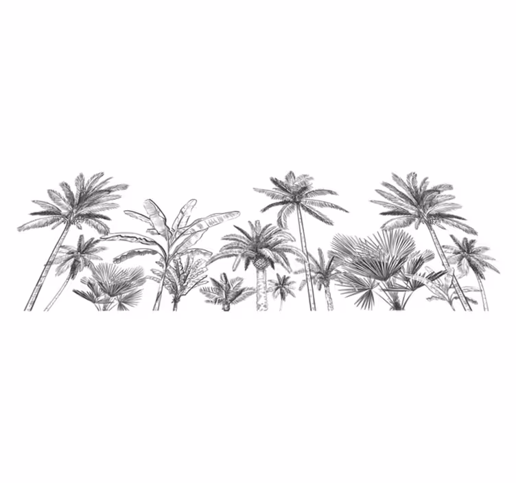 Bathroom vinyl rug with tropical tree design - TenStickers