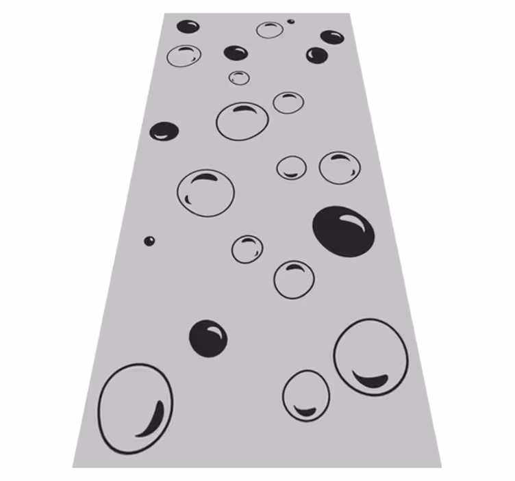Bathroom vinyl rug with bubbles printed on translucent - TenStickers