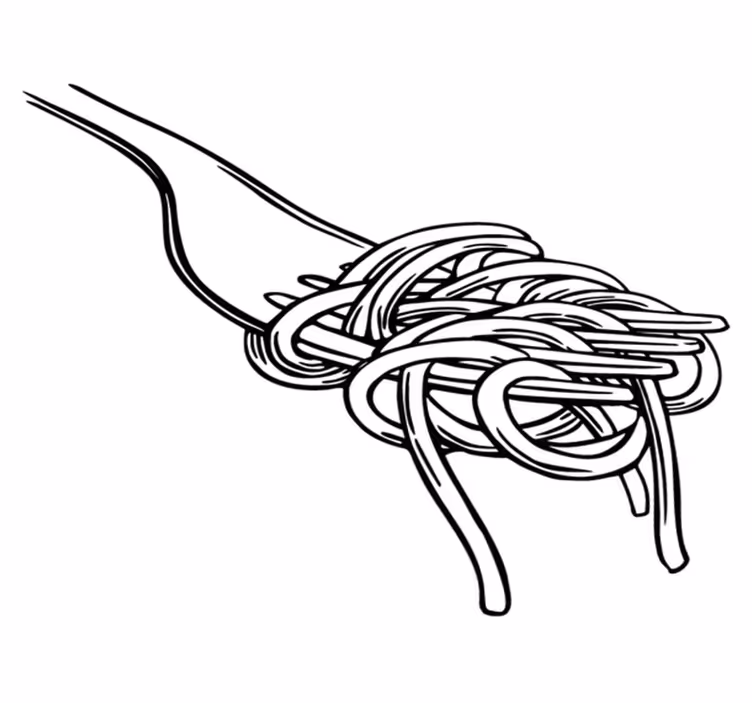 Kitchen vinyl rug with spaghetti fork design - TenStickers